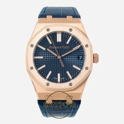 Audemars Piguet 15510OR Rose Kasa 41mm Mavi Deri Kayış DDF Factory 4302 Super Clone ETA