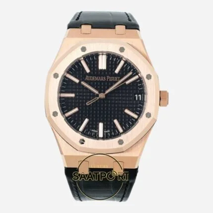 Audemars Piguet 15510OR Rose Kasa Deri Kordon 41mm Siyah Kadran DDF Factory 4302 Super Clone ETA