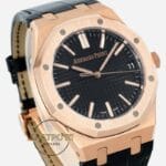 Audemars Piguet 15510OR Rose Kasa Deri Kordon 41mm Siyah Kadran DDF Factory 4302 Super Clone ETA