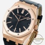 Audemars Piguet 15510OR Rose Kasa Deri Kordon 41mm Siyah Kadran DDF Factory 4302 Super Clone ETA