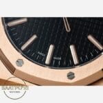 Audemars Piguet 15510OR Rose Kasa Deri Kordon 41mm Siyah Kadran DDF Factory 4302 Super Clone ETA