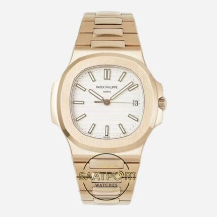 Patek Philippe Nautilus 57111R-001 Ddf Factory 40mm Rose Kasa Beyaz Kadran Super Clone ETA