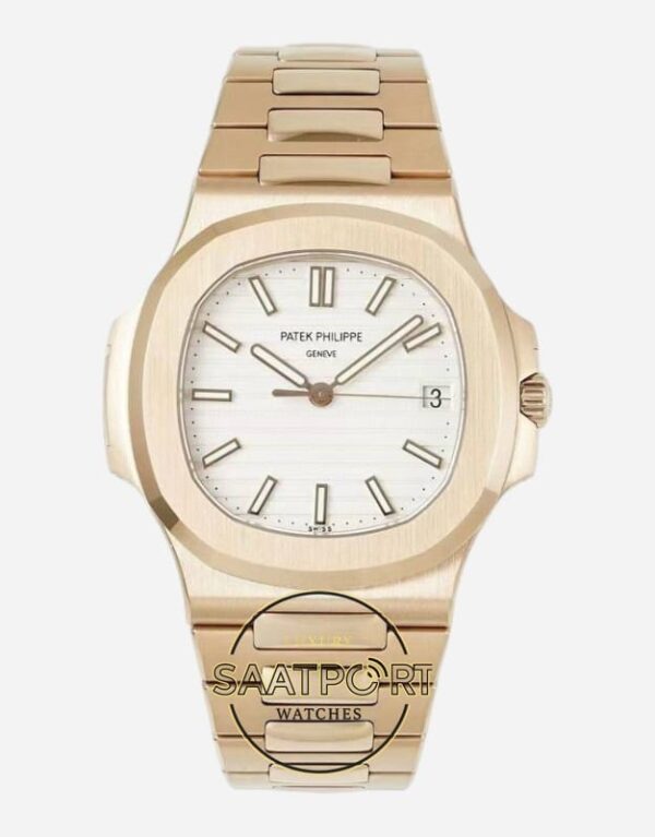 Patek Philippe Nautilus 57111R-001 Ddf Factory 40mm Rose Kasa Beyaz Kadran Super Clone ETA