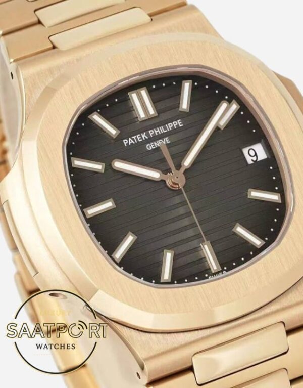 Patek Philippe Nautilus Rose 57111R-001 Ddf Factory 40mm Siyah Kadran Super Clone ETA