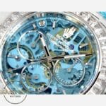 Rolex Daytona Buz Mavisi İskelet Kadran Taşlı Bezel Karbon 4130 Super Clone ETA