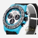 Rolex Daytona Turkuaz Beyaz Kadran 40mm Karbon Kasa 4130 Super Clone ETA