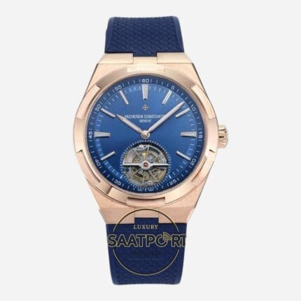 Vacheron Constantin Overseas Rose Kasa Tourbillon Mavi Kadran Super Clone ETA