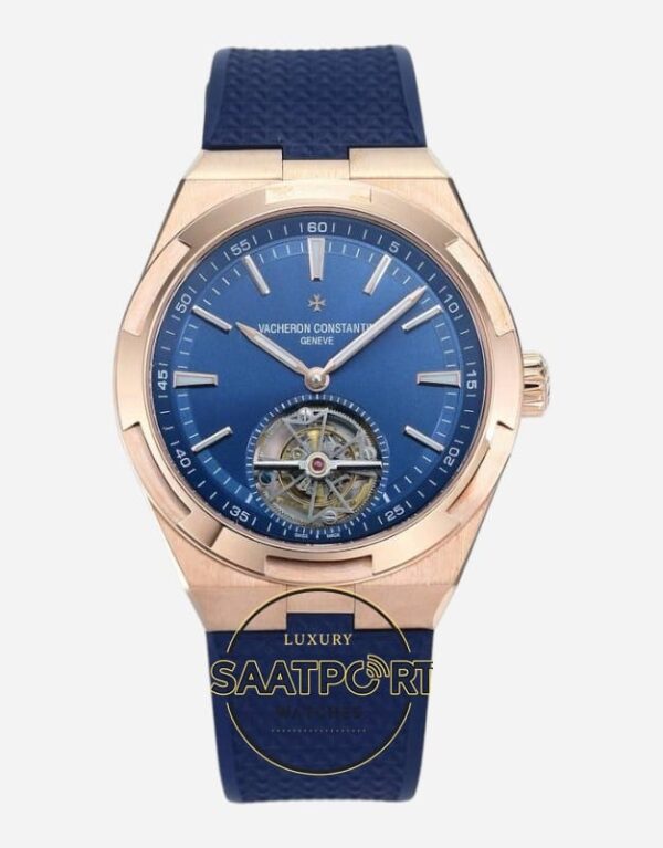 Vacheron Constantin Overseas Rose Kasa Tourbillon Mavi Kadran Super Clone ETA