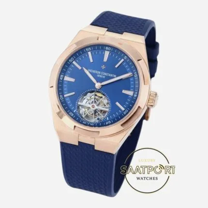 Vacheron Constantin Overseas Rose Kasa Tourbillon Mavi Kadran Super Clone ETA