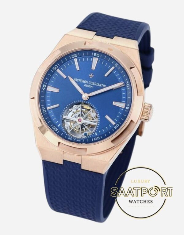Vacheron Constantin Overseas Rose Kasa Tourbillon Mavi Kadran Super Clone ETA