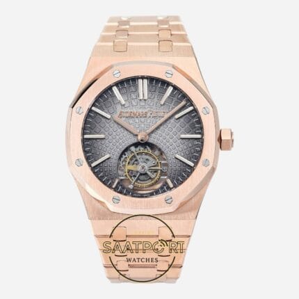 Audemars Piguet 26530OR Royal Oak Full Rose 41mm Gri Kadran 2950 Tourbillon Super Clone ETA