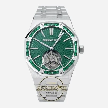 Audemars Piguet 26532IC Royal Oak Emerald Bezel 41mm Green Dial 2950 Tourbillon Super Clone ETA