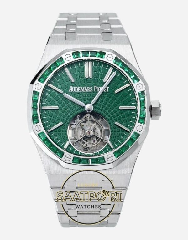 Audemars Piguet 26532IC Royal Oak Emerald Bezel 41mm Green Dial 2950 Tourbillon Super Clone ETA