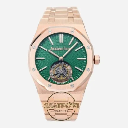 Audemars Piguet 26533OR Royal Oak Full Rose 41mm Yeşil Kadran 2950 Tourbillon Super Clone ETA