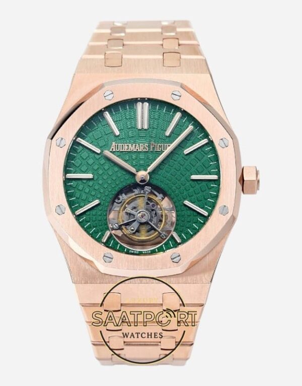 Audemars Piguet 26533OR Royal Oak Full Rose 41mm Yeşil Kadran 2950 Tourbillon Super Clone ETA