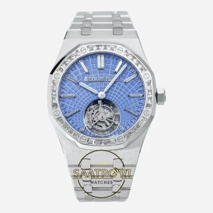 Audemars Piguet 26535PT Royal Oak Baget Bezel 41mm Light Blue Dial 2950 Tourbillon Super Clone ETA