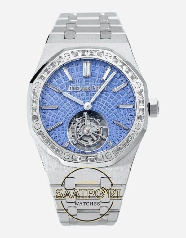Audemars Piguet 26535PT Royal Oak Baget Bezel 41mm Light Blue Dial 2950 Tourbillon Super Clone ETA