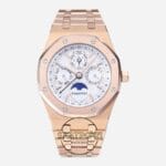 Audemars Piguet 26574OR Royal Oak Perpetual Calendar Full Rose 41mm Gümüş Kadran 5134 Super Clone ETA