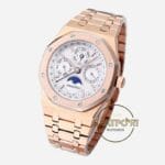 Audemars Piguet 26574OR Royal Oak Perpetual Calendar Full Rose 41mm Gümüş Kadran 5134 Super Clone ETA