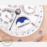 Audemars Piguet 26574OR Royal Oak Perpetual Calendar Full Rose 41mm Gümüş Kadran 5134 Super Clone ETA