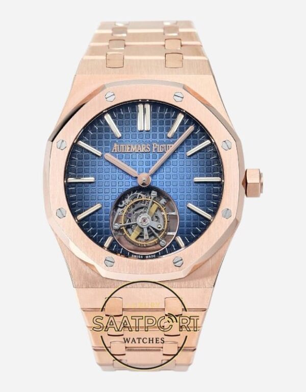 Audemars Piguet 26730OR Royal Oak Full Rose 41mm Blue Dial 2950 Tourbillon Super Clone ETA