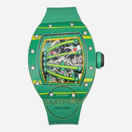 Richard Mille RM 59-01 Yohan Blake Yeşil Karbon Kasa Kauçuk Kordon Tourbillon Super Clone ETA