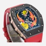 Richard Mille RM S10 Koi Fish Dial Ceramic Case Red Rubber Strap Tourbillon Super Clone ETA
