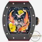 Richard Mille RM S10 Koi Fish Dial Ceramic Case Red Rubber Strap Tourbillon Super Clone ETA