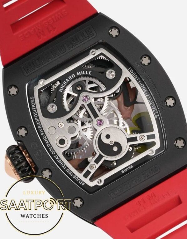 Richard Mille RM S10 Koi Fish Dial Ceramic Case Red Rubber Strap Tourbillon Super Clone ETA