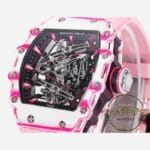 Richard Mille RM38-02 Bubba Watson Beyaz Pembe Karbon Kasa Kauçuk Kordon Tourbillon Super Clone ETA