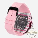 Richard Mille RM38-02 Bubba Watson Beyaz Pembe Karbon Kasa Kauçuk Kordon Tourbillon Super Clone ETA
