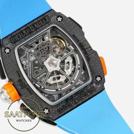 Richard Mille RM65-01 McLaren Karbon Kasa Turkuaz Kauçuk Kordon Tourbillon Super Clone ETA