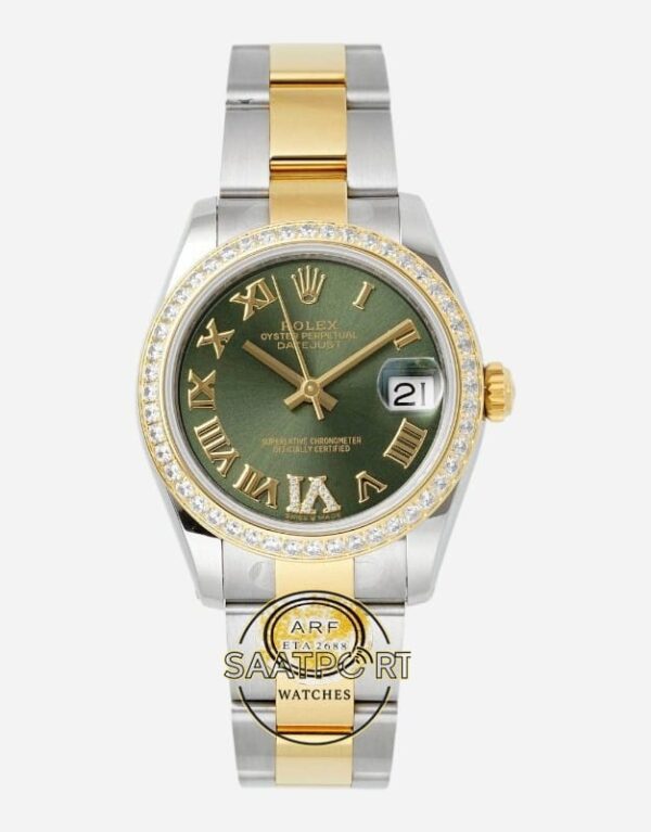 Rolex Datejust 31mm 278383RBR ARF Romen Rakamlı Yeşil Kadran 2688 Super Clone ETA