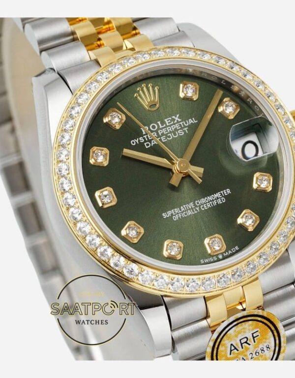 Rolex Datejust 31mm ARF 278273 Taşlı Bezel Taşlı Kadran Jubilee Kordon 2688 Super Clone ETA