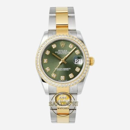 Rolex Datejust 31mm ARF 278273 Taşlı Bezel Taşlı Yeşil Kadran Oyster Kordon 2688 Super Clone ETA
