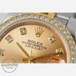 Rolex Datejust 31mm Taşlı Bezel ARF 278383RBR Taşlı Gold Kadran Jubilee 2688 Super Clone ETA