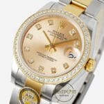Rolex Datejust 31mm Taşlı Bezel ARF 278383RBR Taşlı Şampanya Kadran Oyster 2688 Super Clone ETA