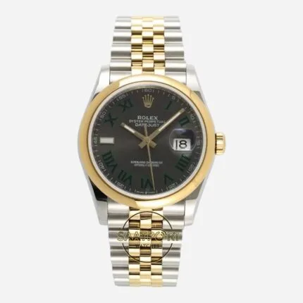 Rolex Datejust 36mm Wimbledon Yeşil Roma Kadran 126203 Super Clone Eta