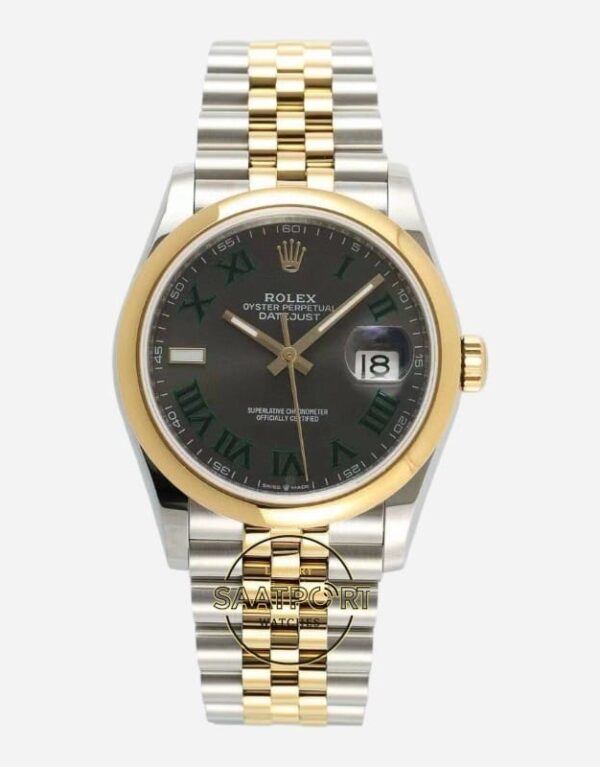 Rolex Datejust 36mm Wimbledon Yeşil Roma Kadran 126203 Super Clone Eta