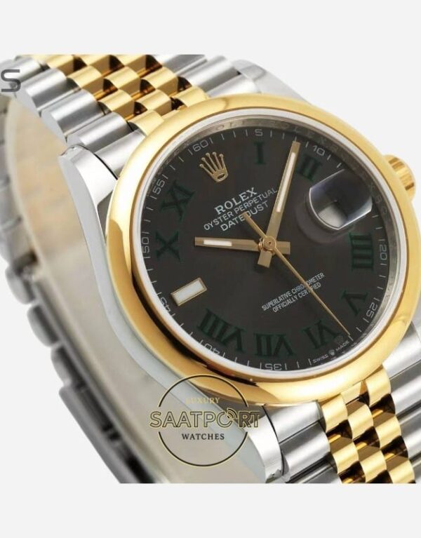 Rolex Datejust 36mm Wimbledon Yeşil Roma Kadran 126203 Super Clone Eta