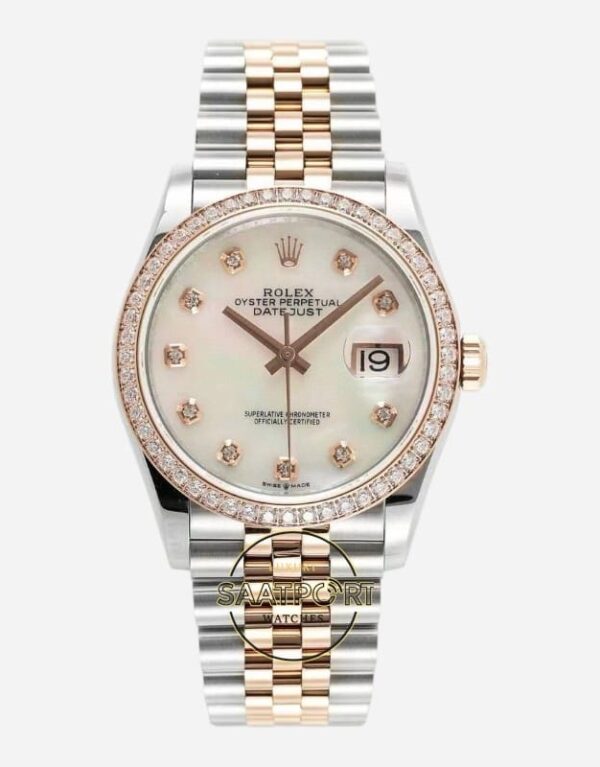 Rolex Datejust 36 mm Rose Gold Sedef Kadran Jubilee 126234 Super Clone Eta