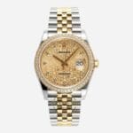 Rolex Datejust 36mm Champagne Jubilee Motif 126283RBR Super Clone Eta