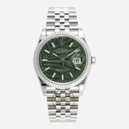 Rolex Datejust 36mm Green Palm Motif Dial 126234 Super Clone Eta