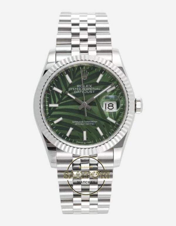 Rolex Datejust 36mm Green Palm Motif Dial 126234 Super Clone Eta