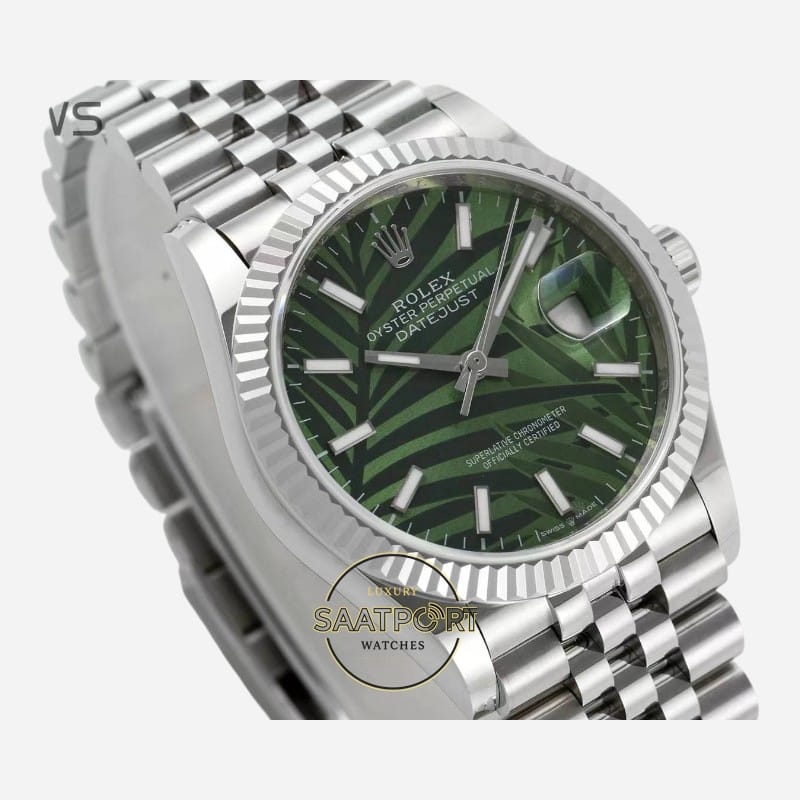 Rolex Datejust 36mm Green Palm Motif Dial 126234 Super Clone Eta