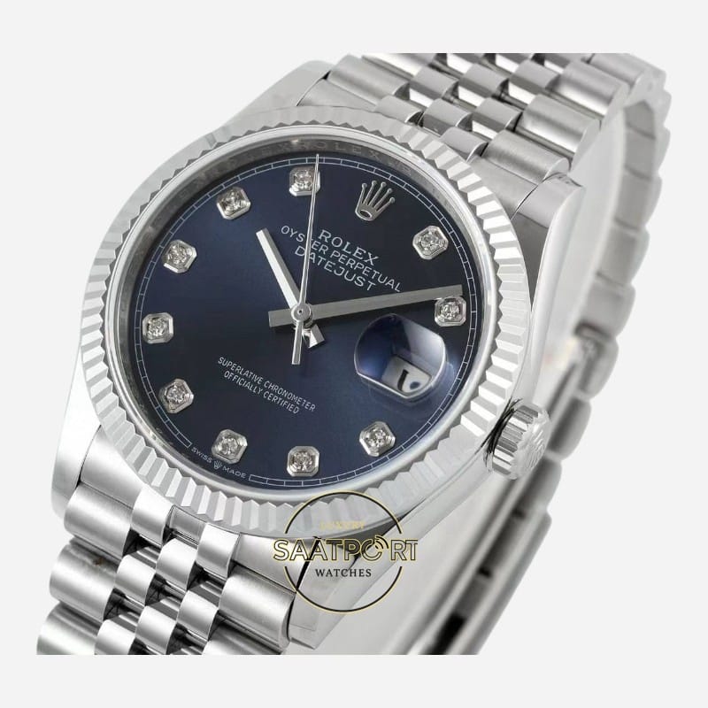 Rolex Datejust 36mm Mavi Kadran Super Clone Eta
