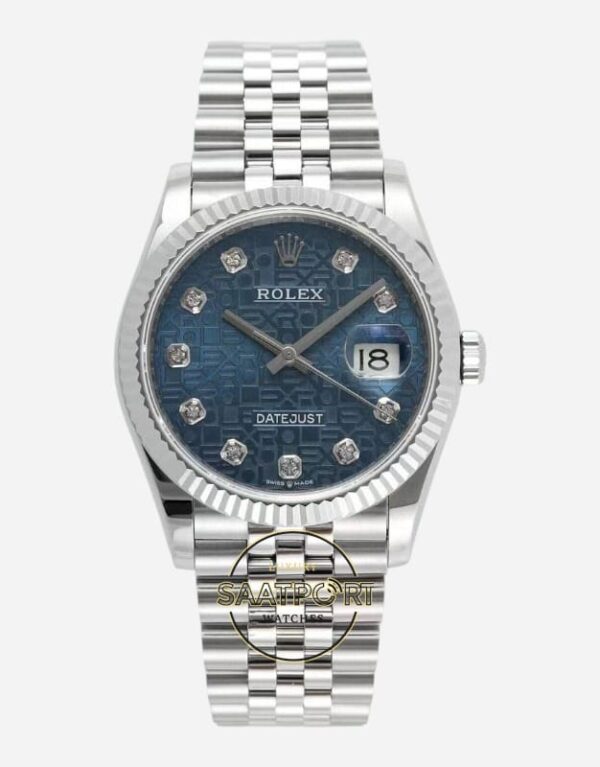 Rolex Datejust 36mm jübilee Mavi Motifli Kadran 126234 Super Clone ETA