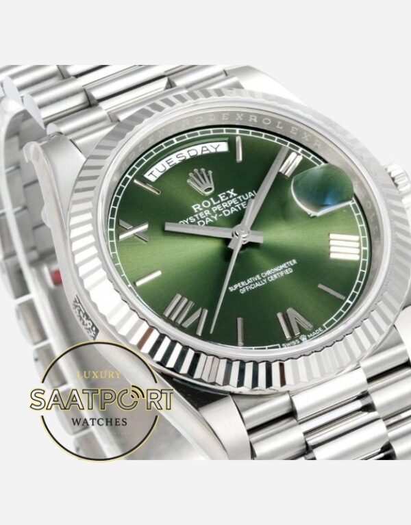 Rolex Day Date 228236 Zeytin Yeşili Roman Kadran 40mm 904L Çelik Super Clone ETA