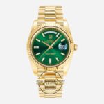 Rolex Day Date 228238 Gölgeli Yeşil Kadran 40mm 904L Gold Çelik Super Clone ETA