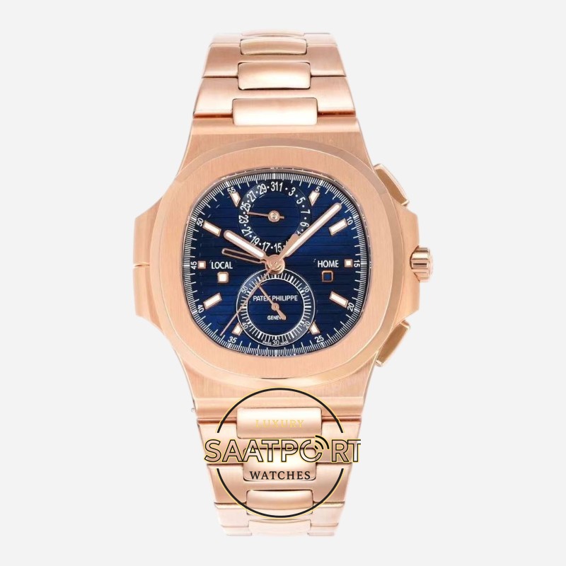 Patek Philippe Nautilus 59901R-001 Full Rose Kasa Mavi Kadran CH 28-520 C FUS Super Clone ETA (1) Patek Philippe Nautilus 59901R-001 Full Rose Kasa Mavi Kadran CH 28-520 C FUS Super Clone ETA